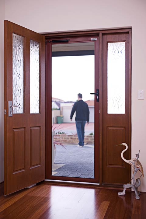 ClearShield-Security-Screen-Door-Brown